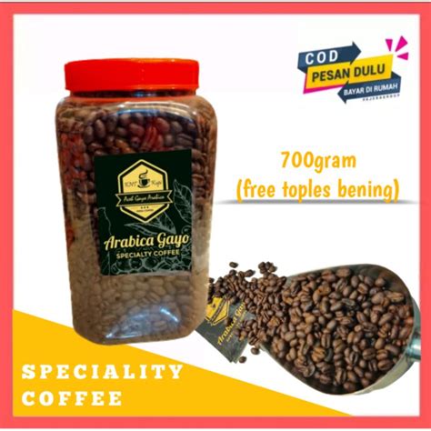 Jual Kopi Aceh Arabika Gayo Speciality Roastbean Gram Free Toples