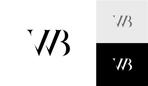 Vetor De Design De Logotipo De Monograma De Letra Wb Vetor Premium