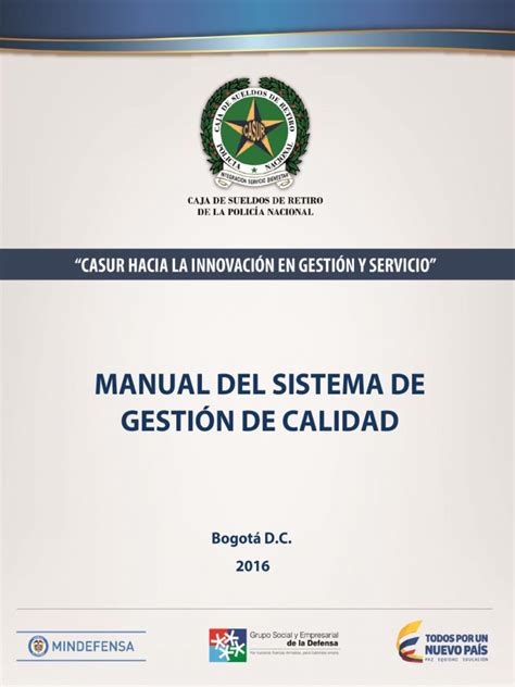 Manual Sistema De Gestión De Calidad Finalpdf Gestión De La Calidad