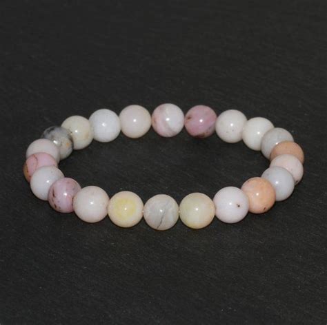 Australian Pink Opal Bracelet Handmade 8mm Dainty Opal Beaded Etsy