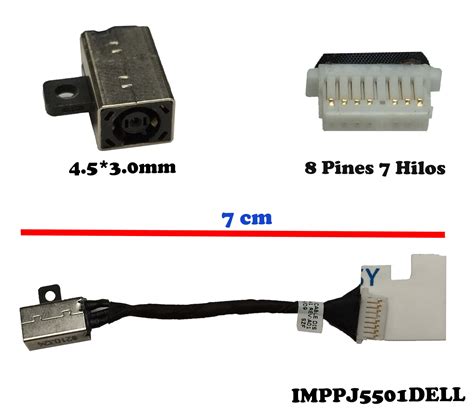 DC Power Jack Pin De Carga Dell Vostro 5501 5400 0n8r4t 450 0kd0d 0041