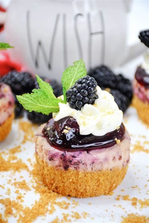 These Gorgeous Miniature Blackberry Cheesecakes Feature Fresh