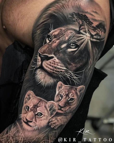 Father And Son Lion And Cub Tattoo