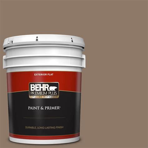 BEHR PREMIUM PLUS 5 Gal PPU5 05 Coconut Shell Flat Exterior Paint