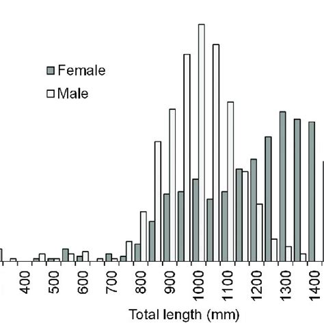 Total Length Tl Frequency Distribution Of Pseudoplatystoma Download Scientific Diagram