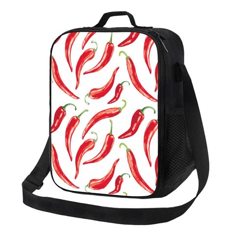 Bell Pepper Chili Insulated Lunch Bag For Women Men Reusable Lunch Box