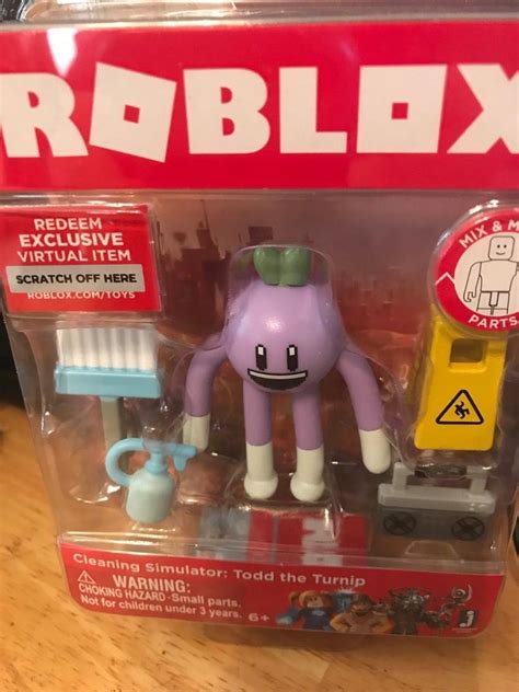 Htf Roblox Figure Cleaning Simulator Todd The Turnip W Accessories W Code Card 1957490214