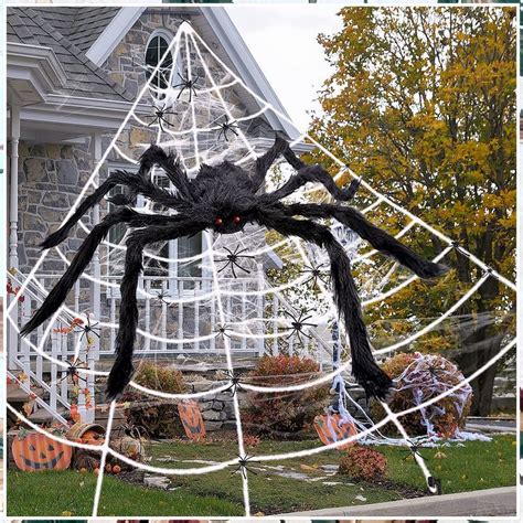 Halloween Giant Spider Webs Decorations Large Outdoor Yard Decor Scary