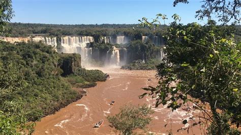 View of Iguazu Falls from the Brazilian Side Stock Photo - Image of ...