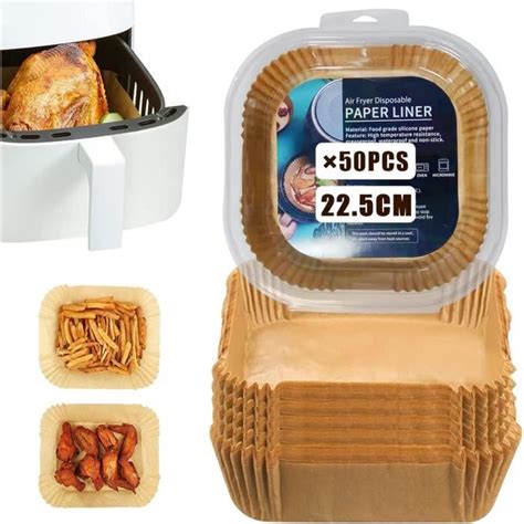 Papier Cuisson Air Fryer 50 Pièce Papier Sulfurisé Carré Pour Air