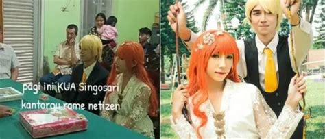 Viral Pasangan Nikah Di KUA Sambil Cosplay Karakter One Piece Netizen