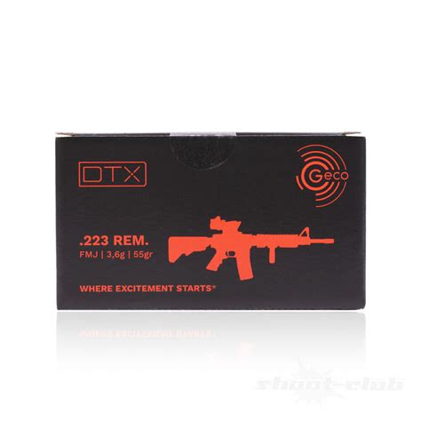 Geco DTX FMJ Büchsenpatrone 55grs 223 Remington