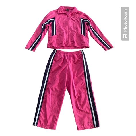 Nike Pants Jumpsuits Vintage Nike Hot Pink Tracksuit Pants Jacket Set Womens Size S