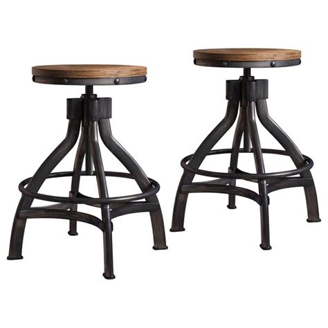 Williston Forge Tabouret de bar pivotant à hauteur réglable Wellman et