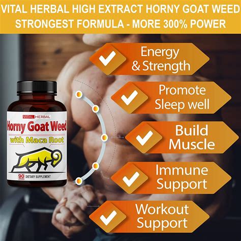 Horny Goat Weed Capsules 8250mg Maximum Strength With Maca Tribulus