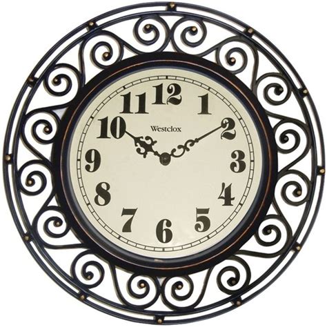 Westclox 32021 12 Filigree Rubbed Bronze Finish Clock Metal Wall