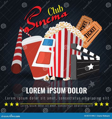 Beautiful Super Trendy Cinema Poster Vector Illustration Stock Vector