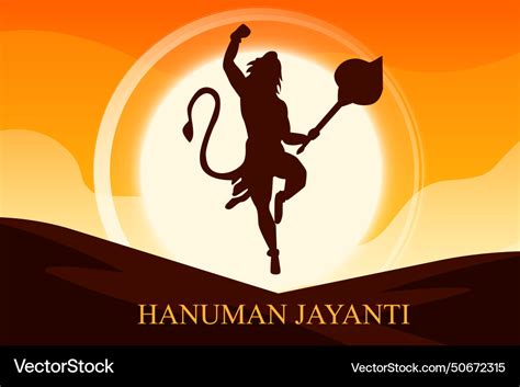 Hanuman jayanti poster wallpaper design Royalty Free Vector