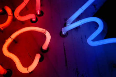 Download Red And Blue Cool Neon Lights Wallpaper