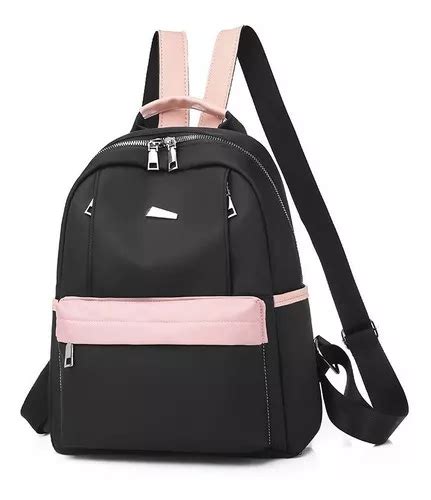 Mochila Feminina Escolar Impermeável Casual Estojo Cor Preto MercadoLivre