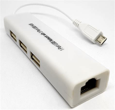 Ethernet Hub and USB Hub w/ Micro USB OTG Connector - Elmwood Electronics