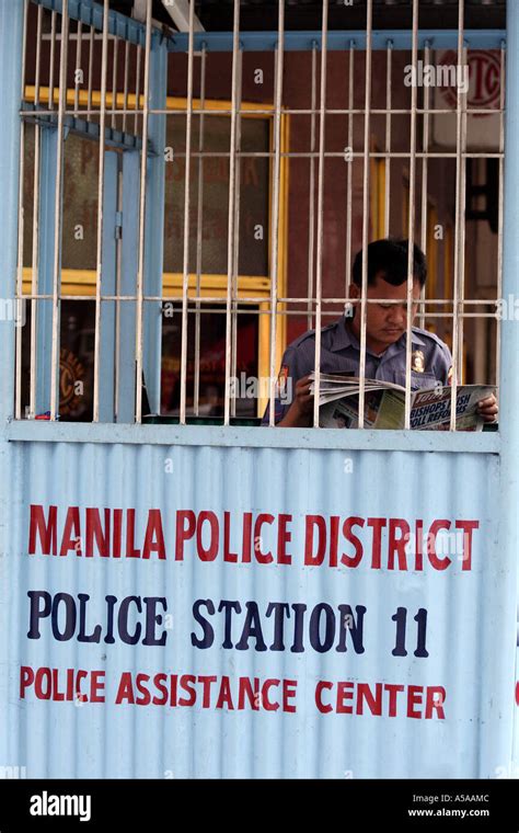 Manila, Philippine Islands, Police station cage Stock Photo - Alamy