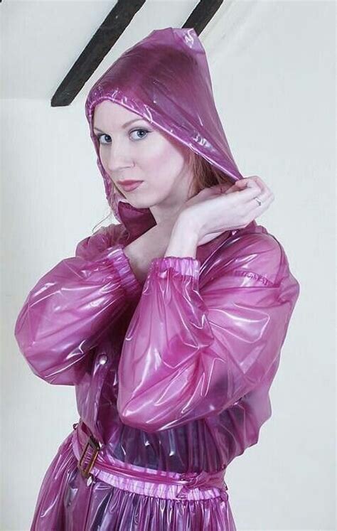 Pink Plastick Mack Pvc Raincoat Plastic Raincoat Plastic Mac Pink