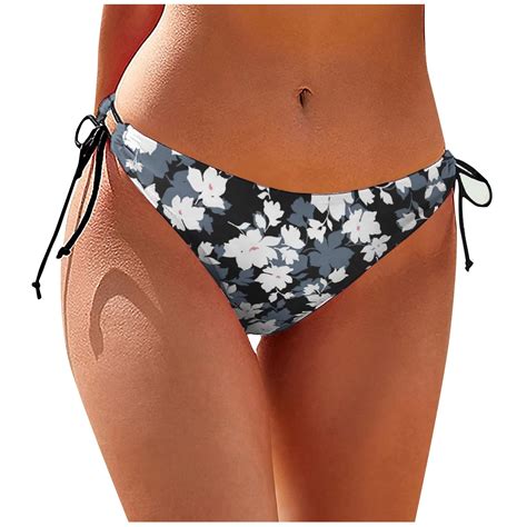 Mlqidk Women Bikini Bottoms Side Tie Adjustable Bathing Suit Swimsuit