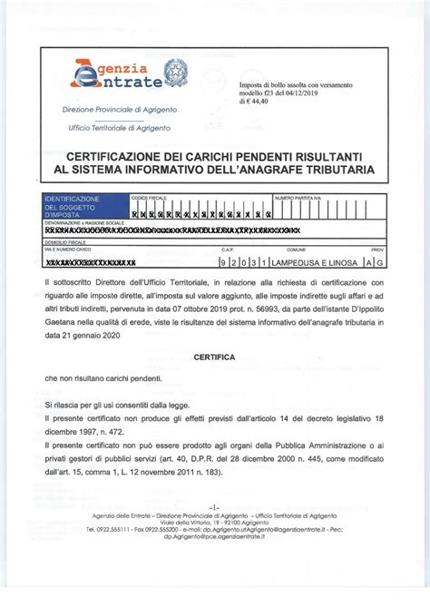 Certificato Carichi Pendenti Agenzia Delle Entrate Studio Kantz