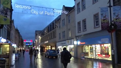 Christmas Lights At Dusk High Street Perth Perthshire Scotland Youtube