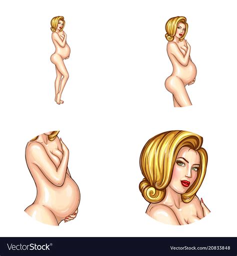 Avatar Of Blonde Naked Pregnant Woman Royalty Free Vector
