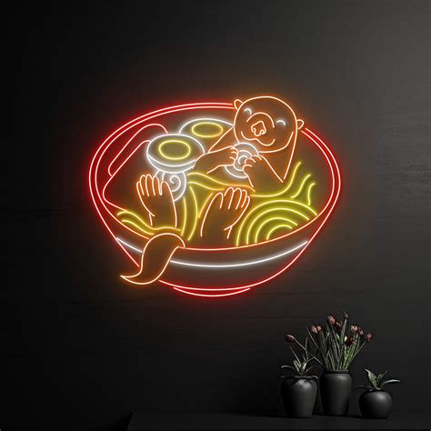 Handmadetneonsign Custom Capybara Ramen Neon Sign Capybara Japanese