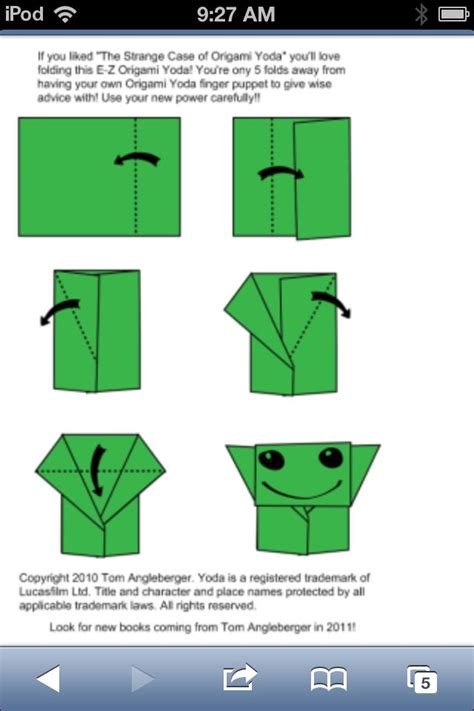 How To Fold An Origami Yoda Origami Instructions Pinterest