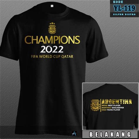 Jual Kaos Argentina Juara World Cup 2022 YL 119 Baju Timnas Tango Tebal