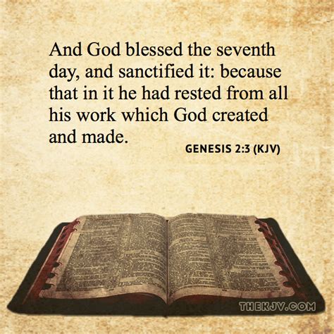 Genesis 2 3 And God Blessed The Seventh Day And Sanctified It