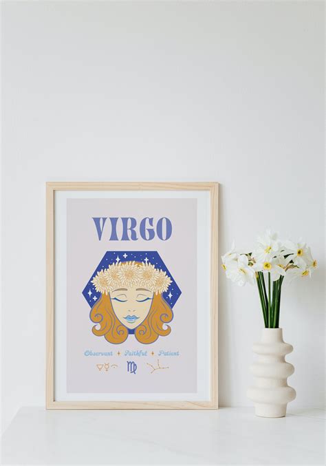 Virgo Maiden Print, Virgo Wall Art, Astrology Decor, Virgo Zodiac Poster, Virgo Maiden Art - Etsy