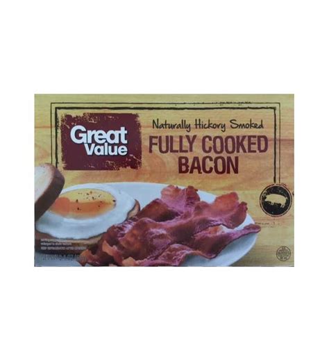 Great Value Fully Cooked Naturally Hickory Smoked Bacon 2 1 Oz