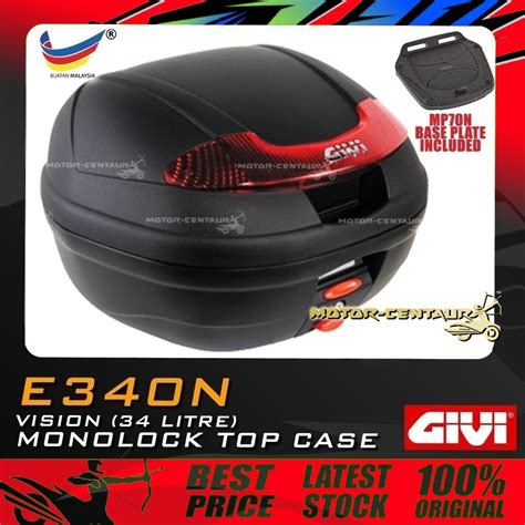 KOTAK BOX GIVI MONOLOCK TOP CASE VISION E340 E340N BASE PLATE INCLUDED