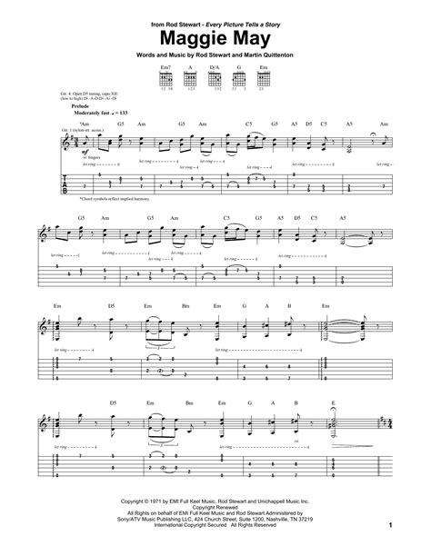 Rod Stewart Maggie May Guitar Tab