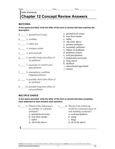 Skills Worksheet Concept Review Answer Key Printable Word Searches