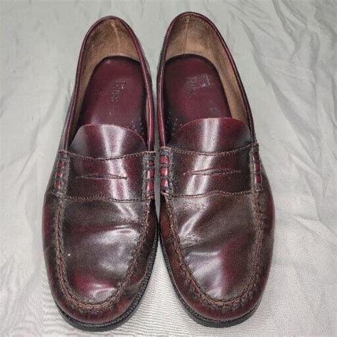 Bass Weejuns Penny Loafers Burgundy Mens Size 11m Ve Gem