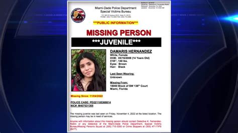 Police Searching For 14 Year Old Missing Out Of Southwest Miami Dade