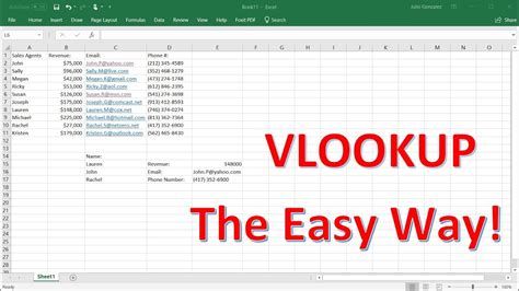 Excel Vlookup Table