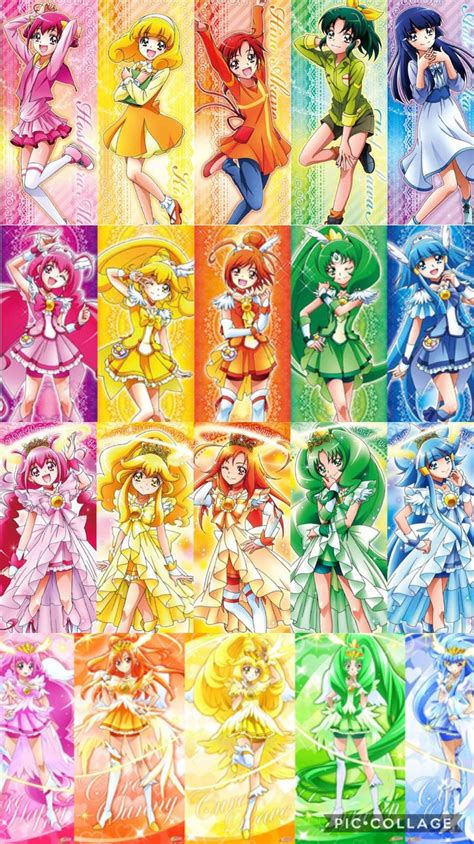 Smile Precure All Form Glitter Force Characters Magical Girl Anime