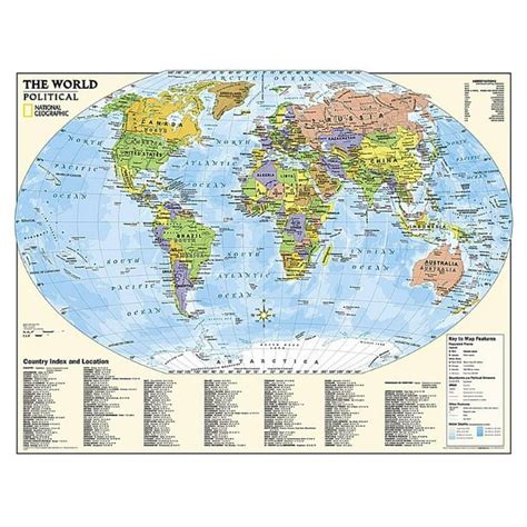 National Geographic: Kids Political World Education: Grades 4-12 Wall ...