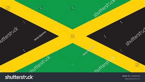 National Flag Jamaica Vector Format Colors Stock Vector (Royalty Free ...