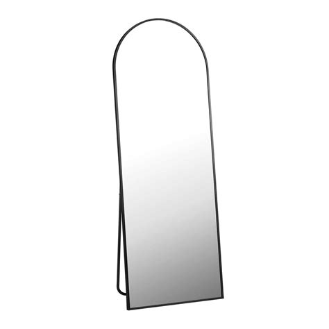 Oikiture 166x60cm Arched Black Full Length Mirror Floor Mirrors Free