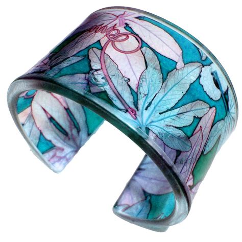 Floral Cuff Bracelets By Sue Gregor Made From Recycled Plastic Floral