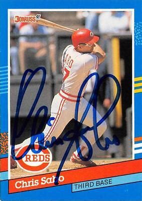 Chris Sabo Autographed Baseball Card Cincinnati Reds Donruss