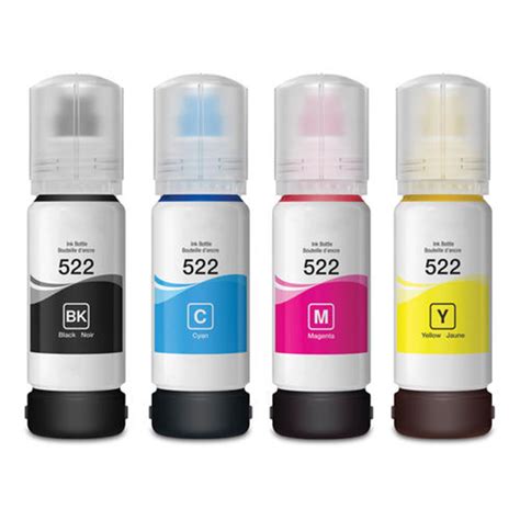 Compatible 4 Pack Epson T522 EcoTank ET 2720 ET 4700 Ink Bottles